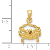 14k Small Crab Pendant K2990