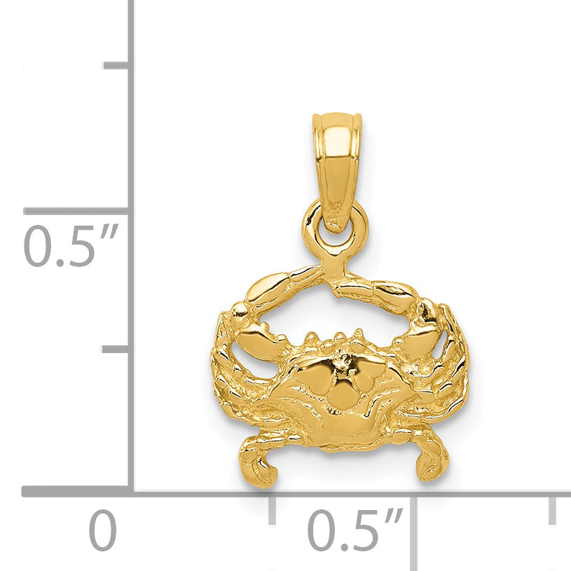 14k Small Crab Pendant K2990