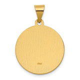 14K Polished and Satin Hollow St. Rita Medal Round Pendant XR1694