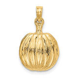 14k Enameled Inside 3-D Cut-Out Jack-o-Lantern Pendant K1733