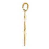 14K Gold Polished and Textured Dollar Sign Pendant K5408
