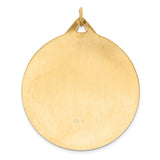 14k Polished and Satin Solid Extra Large St. Christopher Medal Round Pendant XR1799