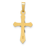 14k Two-tone Polished INRI Crucifix Pendant XR1630