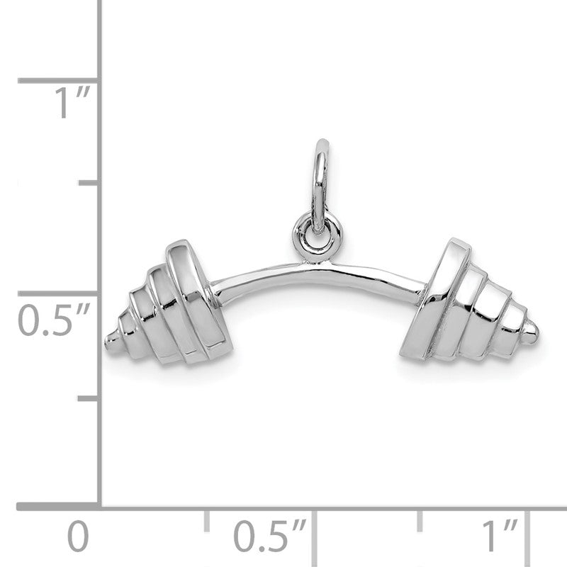14k White Gold Curved Barbell Charm WCH133