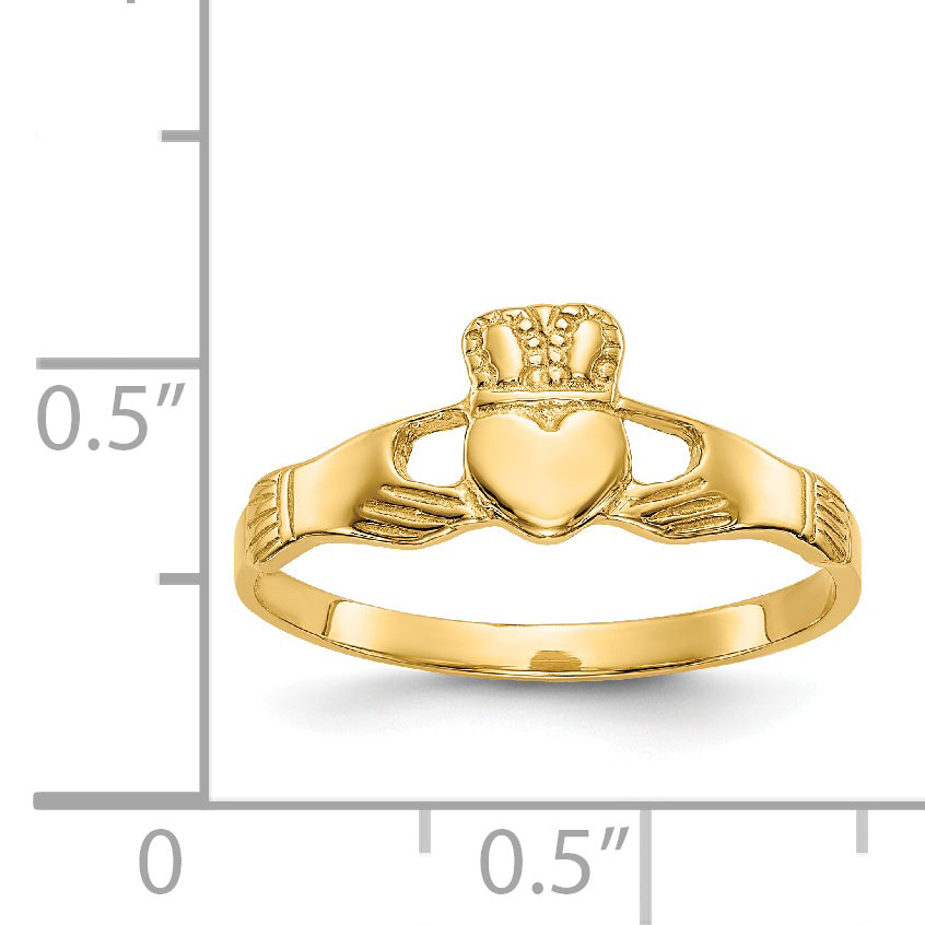 14k Ladies Polished Claddagh Ring D1862