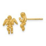 14k Polished Diamond-Cut Angel Post Earrings S1110