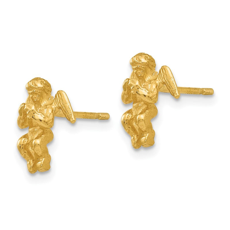 14k Polished Diamond-Cut Angel Post Earrings S1110
