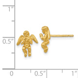 14k Polished Diamond-Cut Angel Post Earrings S1110