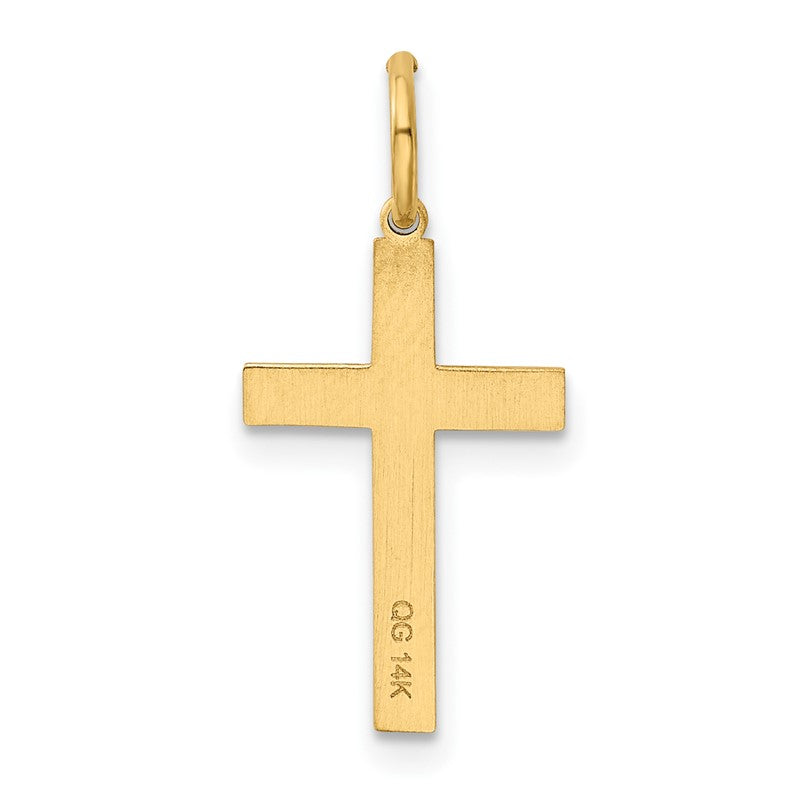 14K Laser Designed Cross Charm XR1090