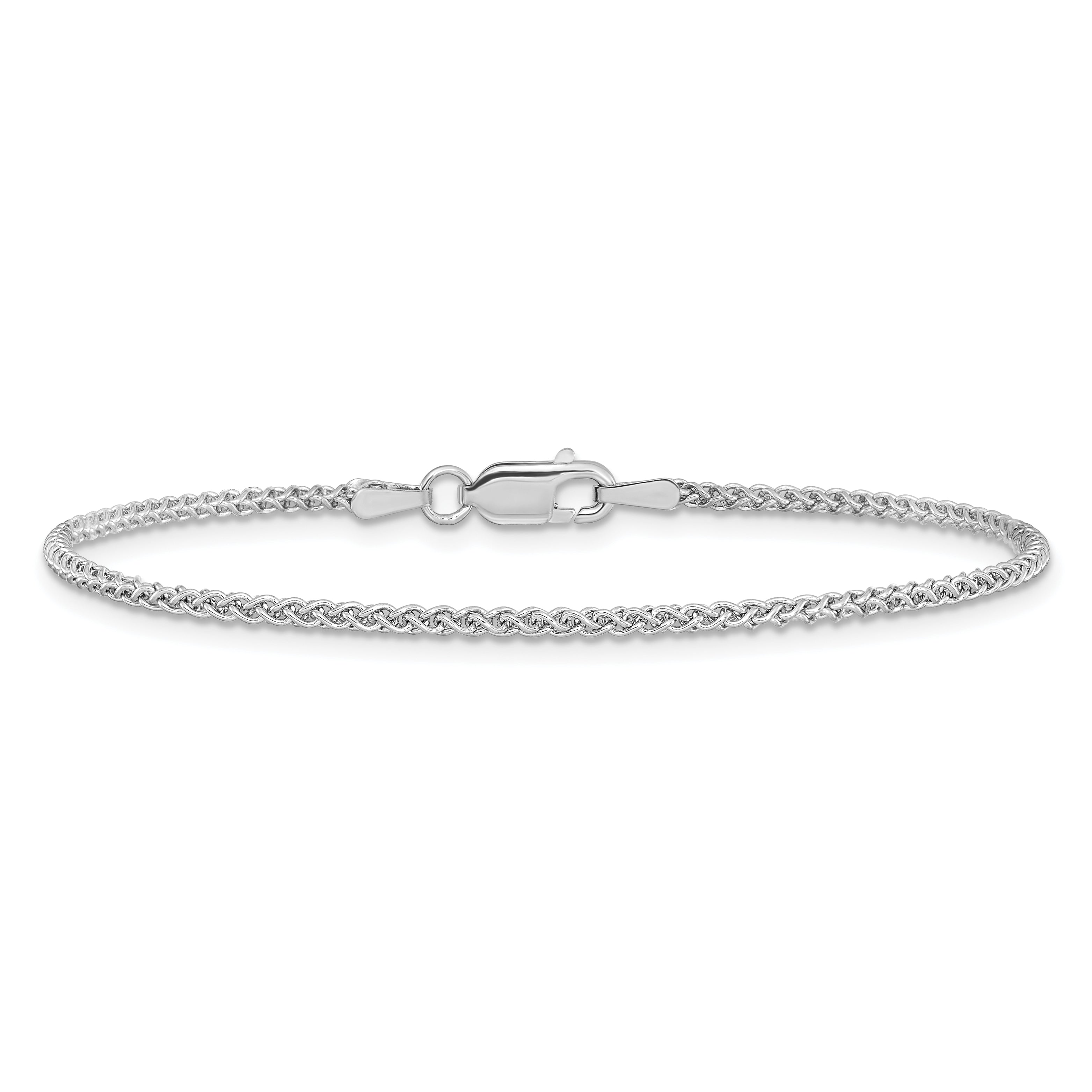 14K White Gold 10 inch 1.7mm Spiga with Lobster Clasp Chain Anklet PEN121
