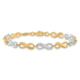 14K Two-tone Infinity Symbol Link 7.5 inch Bracelet FB1521