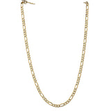14K 26 inch 5.25mm Flat Figaro with Lobster Clasp Chain FFL140