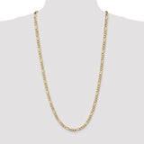14K 26 inch 5.25mm Flat Figaro with Lobster Clasp Chain FFL140