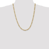 14K 26 inch 5.25mm Flat Figaro with Lobster Clasp Chain FFL140
