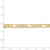 14K 26 inch 5.25mm Flat Figaro with Lobster Clasp Chain FFL140