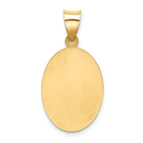 14k Polished and Satin Hollow St Christopher Medal Oval Pendant XR1310