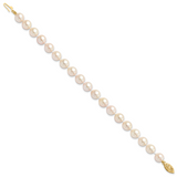 14k 7-8mm White Round Akoya Saltwater Cultured Pearl 16 inch Necklace PL70AA