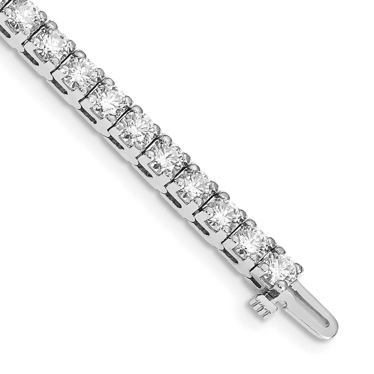 14k White Gold Complete 10.8 carat Round AAA Diamond 4-prong 7 inch Tennis Bracelet X2046WAAA
