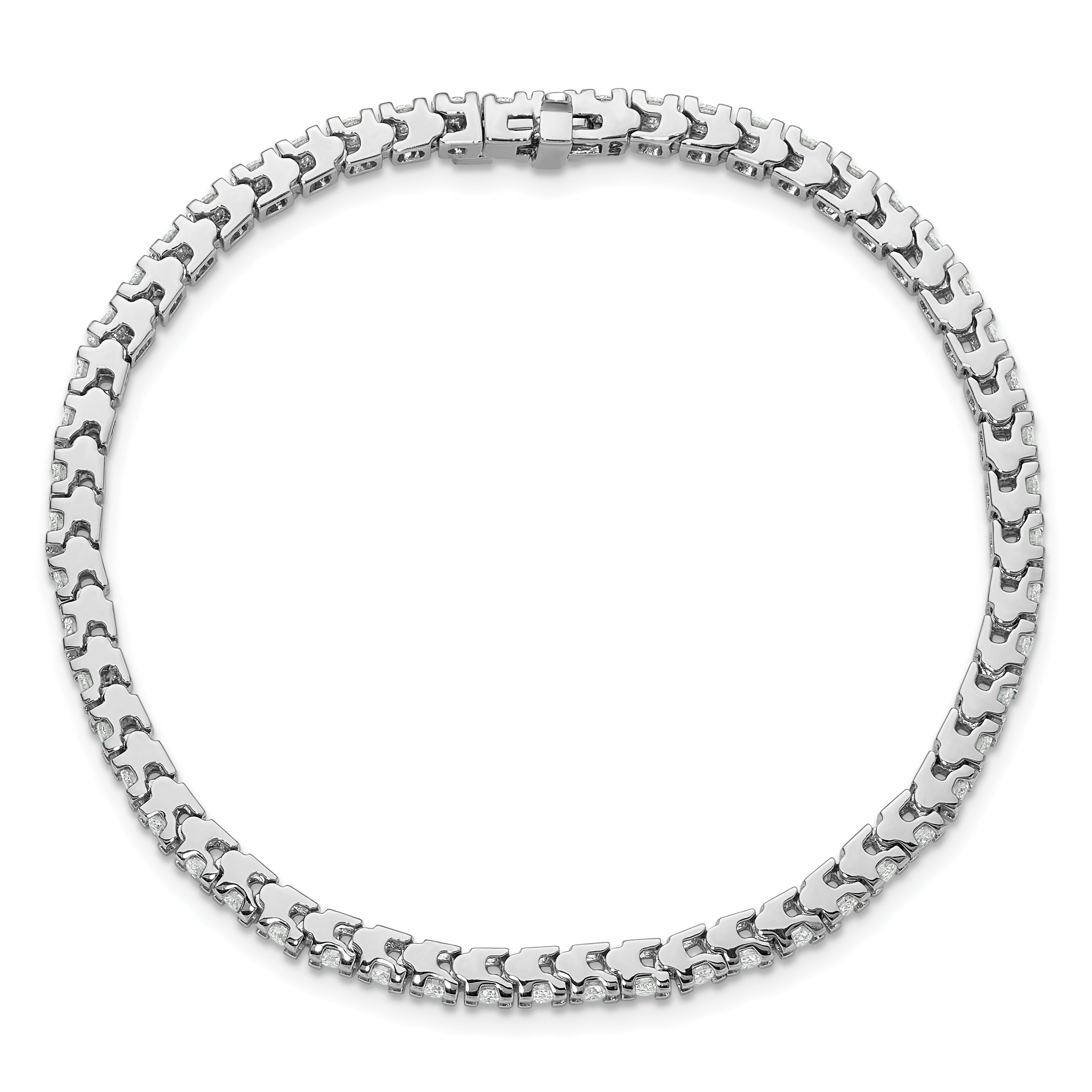 14k White Gold Complete 2.18 carat Round A Diamond 4-prong 7 inch Tennis Bracelet X731WA
