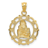 14k and White Rhodium Mother Holding Baby Pendant C4403