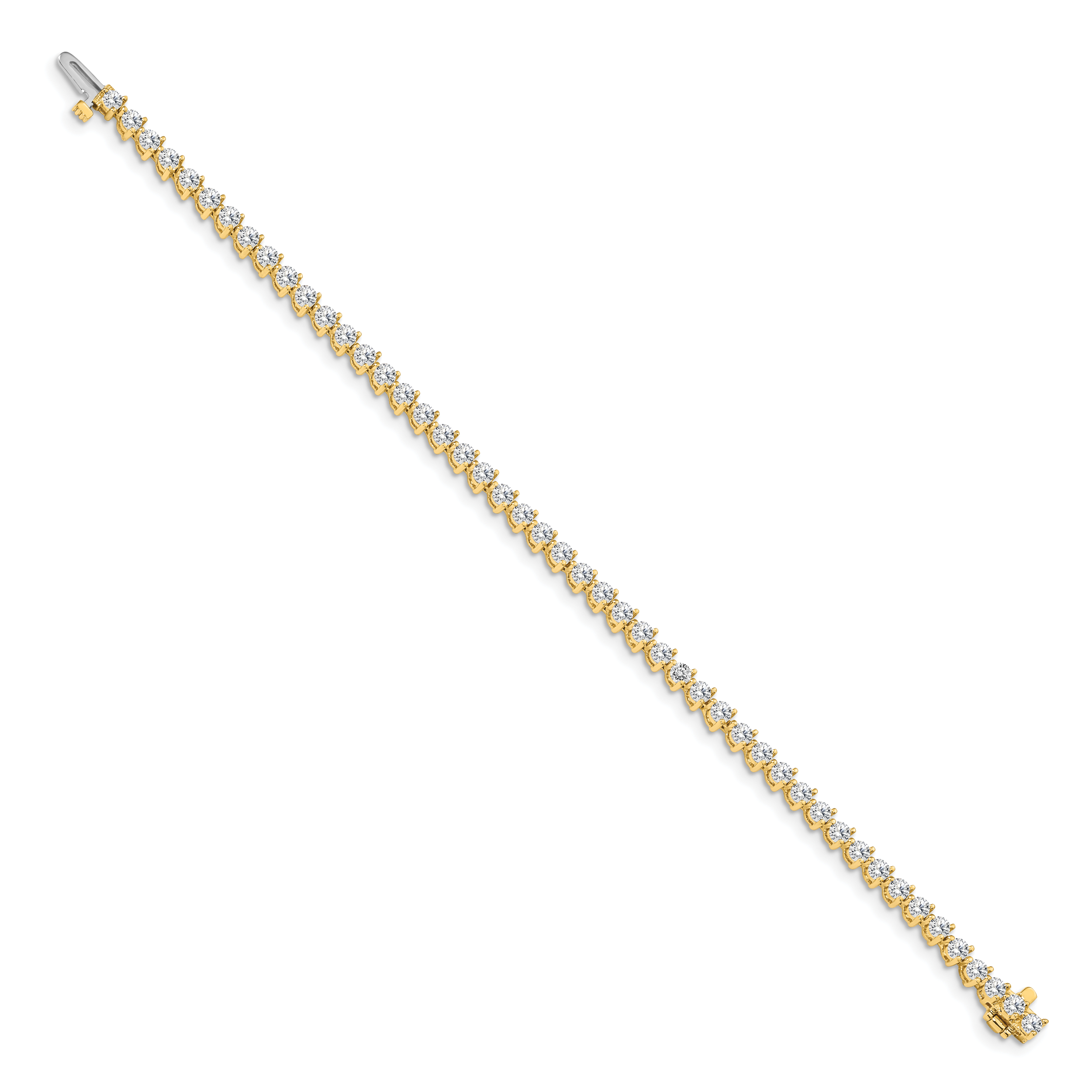 14k Complete 4.3 carat Round AAA Diamond 3-prong 7 inch Tennis Bracelet X2839AAA