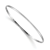 14k White Gold 2mm Solid Polished Half-Round Slip-On Round Bangle Bracelet DB316