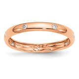 14k Rose Gold 3mm 6-stone 1/10 carat Diamond Band RM5621