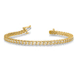 14k Complete 7/8 carat Round A Diamond 2-prong S-link 7 inch Tennis Bracelet X700A