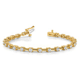 14k Complete 2 carat Round AA Diamond Bar Link 7 inch Tennis Bracelet X636AA