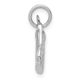 14k White Gold Solid Polished 3-D Golf Bag with Clubs Charm K1107