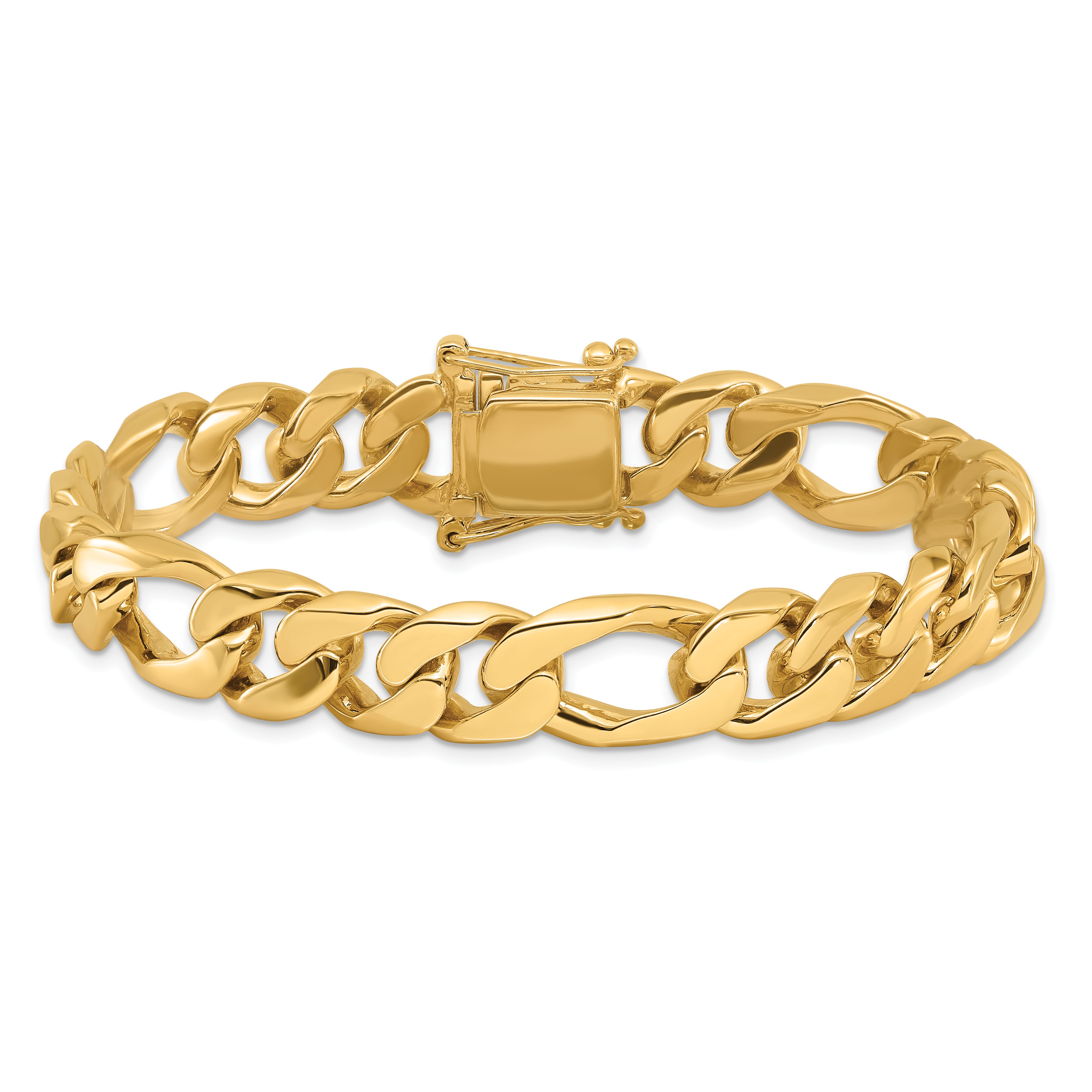 14K 18inch 10mm Hand Polished Figaro Link with Box Catch Clasp Chain LK110