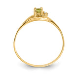 14k 5x3mm Oval Peridot and AAA Diamond Ring X9712PE/AAA