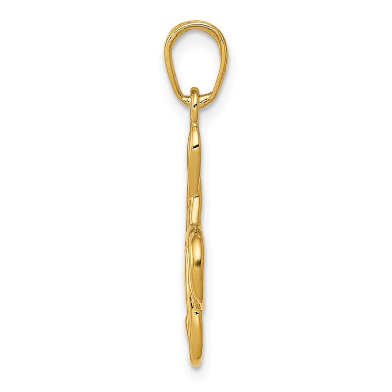 14K 3-D Clef Treble Clef Pendant A2192