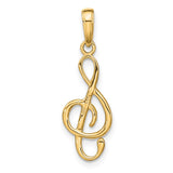14K 3-D Clef Treble Clef Pendant A2192