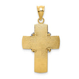14K Two-tone Diamond-cut -X- Cross Pendant K3643