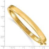 14k 6.3mm Polished Solid Hinged Oval Bangle Bracelet XB249