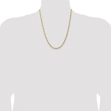 14K 26 inch 3mm Flat Figaro with Lobster Clasp Chain FFL080