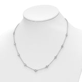 14k White Gold Complete 1/2 carat Diamond Quatrefoil Design 9-Station 18 inch Necklace PM3753