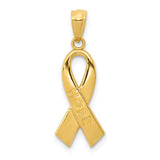 14k Polished HOPE Awareness Ribbon Pendant YC1232