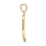 14k Polished HOPE Awareness Ribbon Pendant YC1232