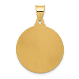 14k Polished and Satin Face of Jesus Medal Hollow Pendant XR1243