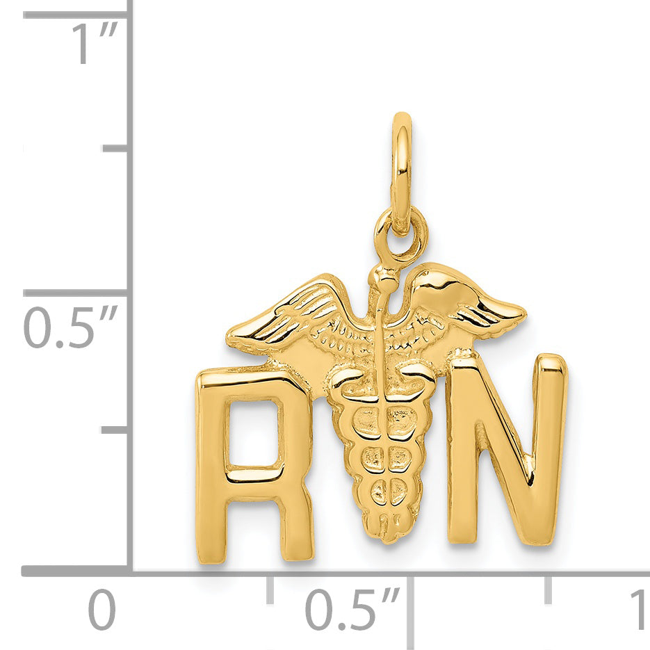14k RN Registered Nurse Charm A0390