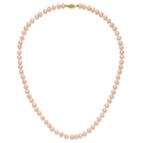 14k 5-6mm Pink Near-Round Freshwater Cultured Pearl 16 inch Necklace PPN050