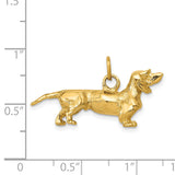 14k 3-D Dachshund Dog Charm A1551