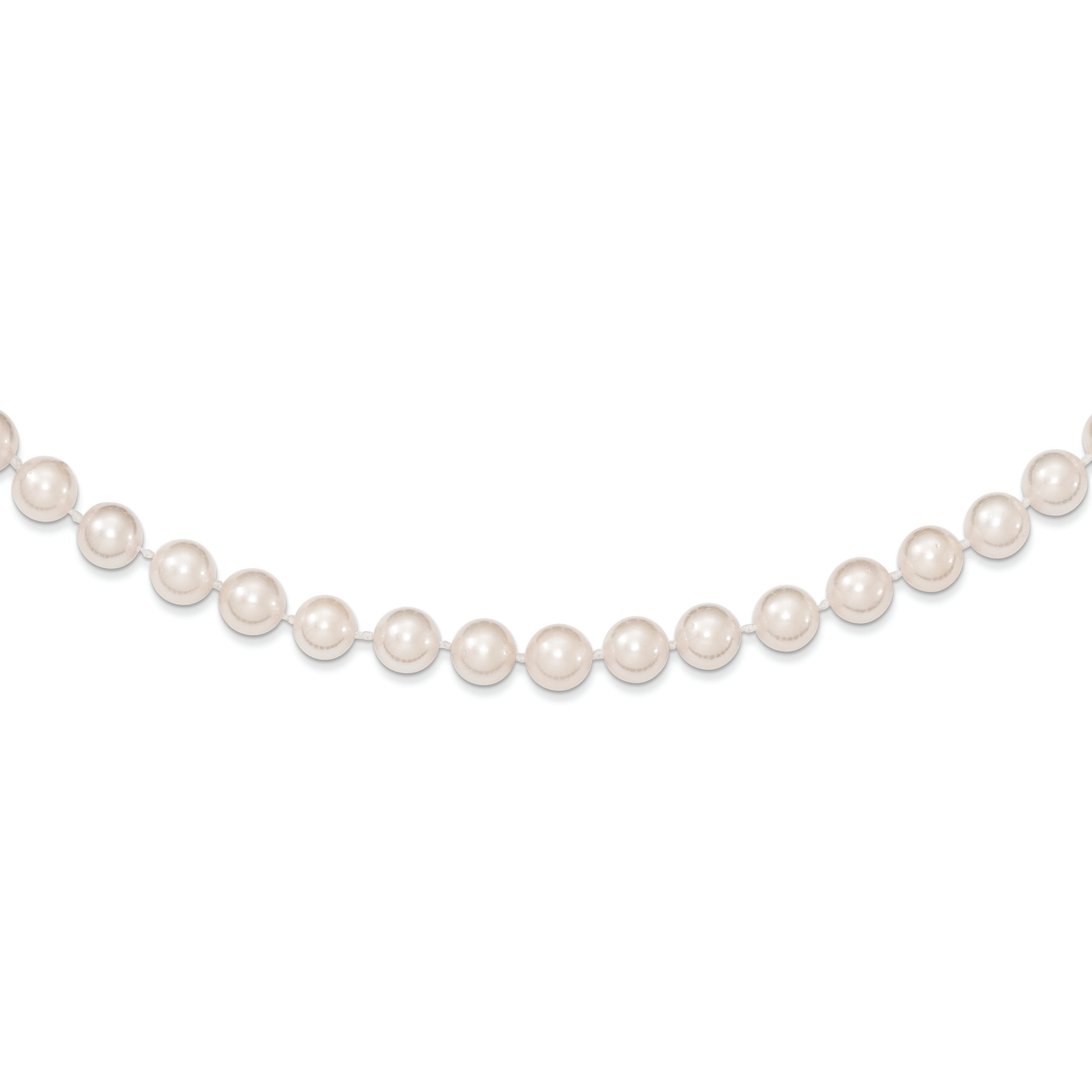 14k 6-7mm White Round Akoya Saltwater Cultured Pearl 16 inch Necklace PL60AA