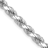 14K White Gold 26 inch 4.5mm Diamond-cut Rope with Lobster Clasp Chain 035W