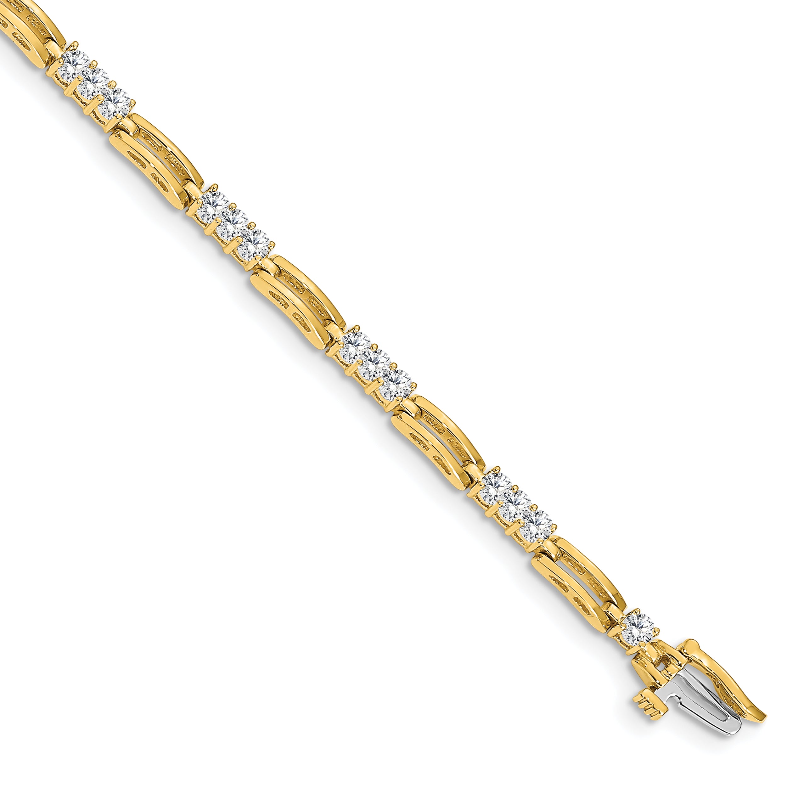 14k Complete 1.5 carat Round AA Diamond Paperclip Link 7 inch Tennis Bracelet X787AA