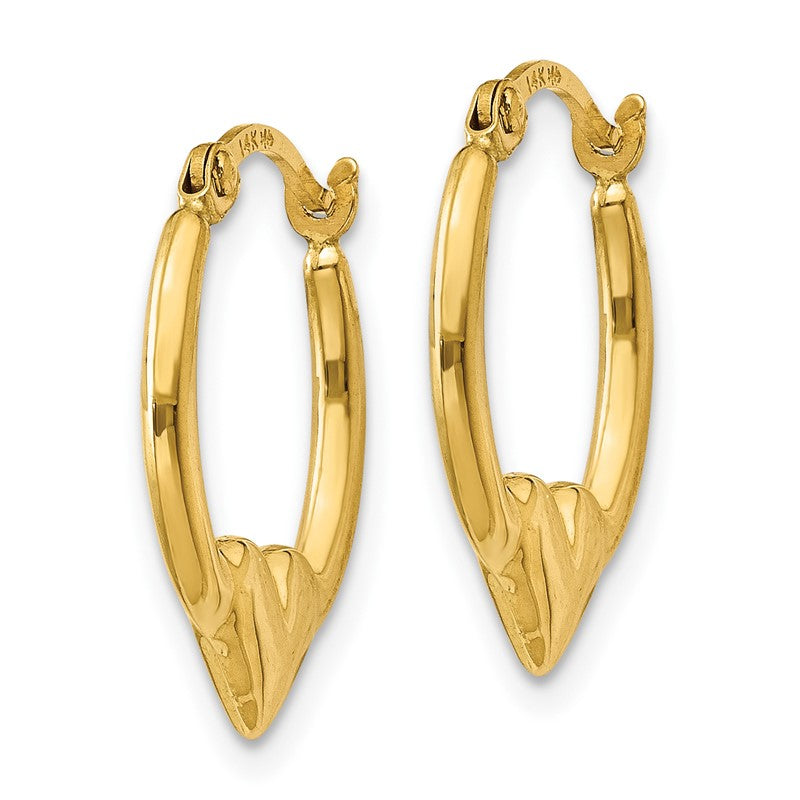 14K Heart Hoop Earrings TL733