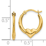 14K Heart Hoop Earrings TL733
