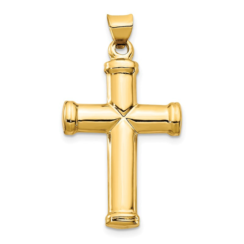 14k Polished Stamping Cross Pendant K6219